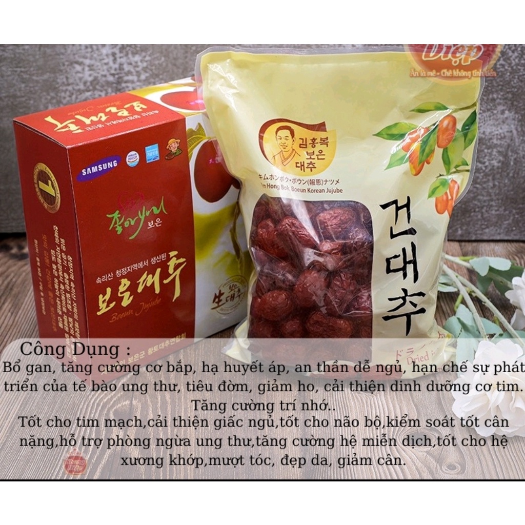 [ Tặng Kèm Túi ]Táo Đỏ Hàn Quốc Sấy Khô Loại 1, Giải Nhiệt , Tốt Cho Sức Khỏe