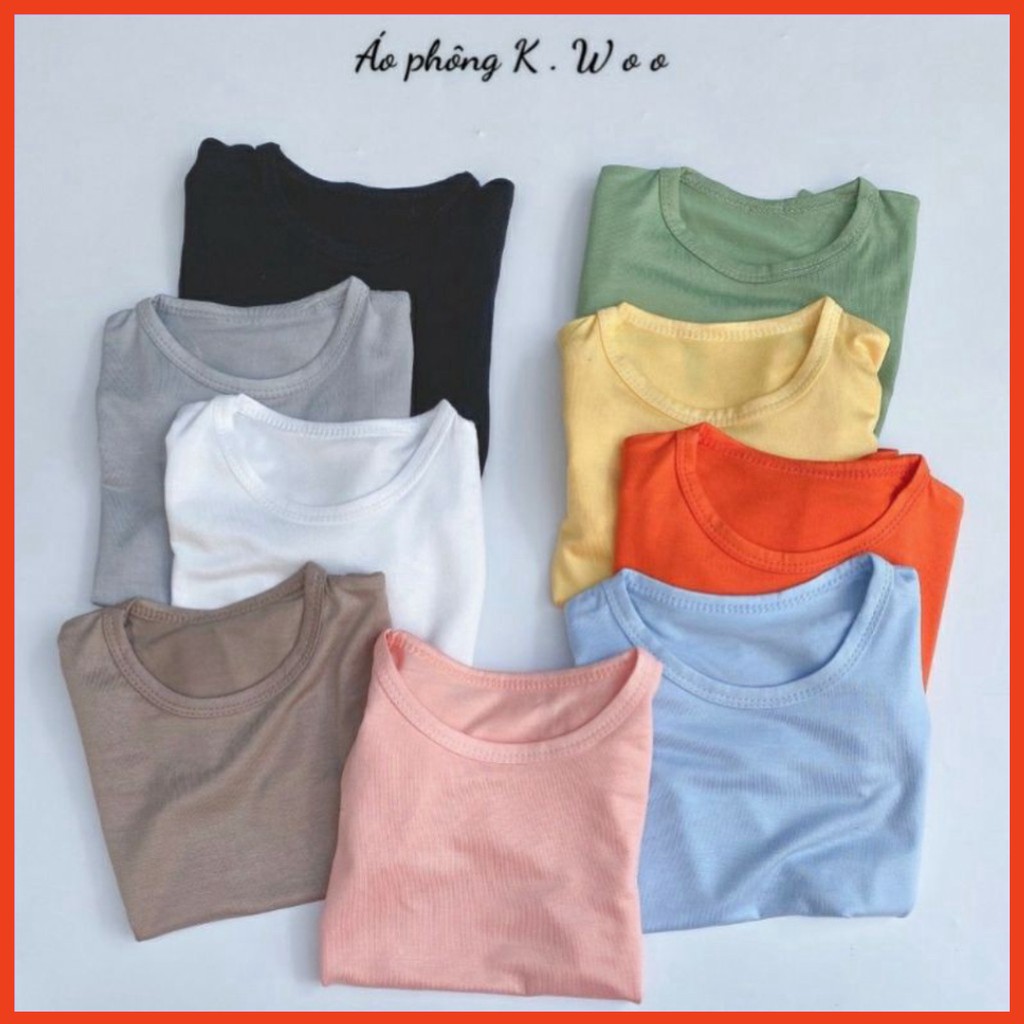 Áo Cộc Tay Thun Lạnh Trơn K.Woo Cho Bé 6-15 kg