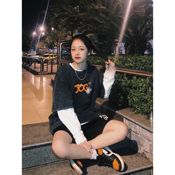 Áo thun Jog Official Unisex Nam Nữ Oversize Cotton 100% Co giãn 2 chiều