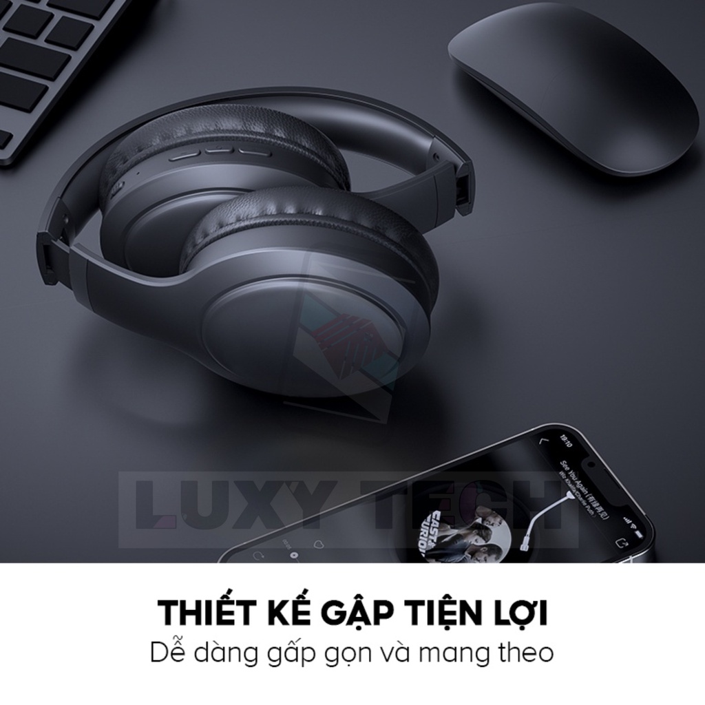 Tai Nghe Headphone Bluetooth HAVIT H633BT, Công Thái Học, Led RGB, Nghe Đến 22H - Chính Hãng BH 12 Tháng