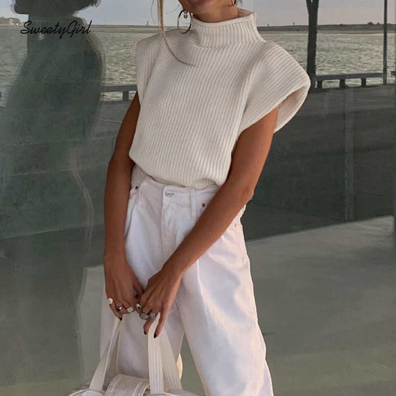 Áo len ngắn tay cổ cao thiết kế thời trang cho nữ