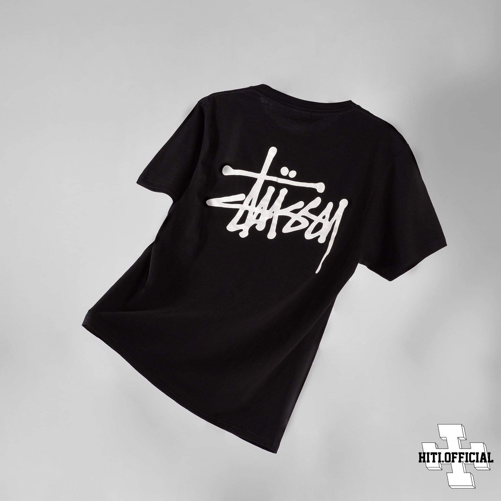 Áo thun nam nữ cổ tròn Basic Stussy VNXK - Áo phông nam nữ vải Cotton co giãn,dày dặn form unisex - Hiti