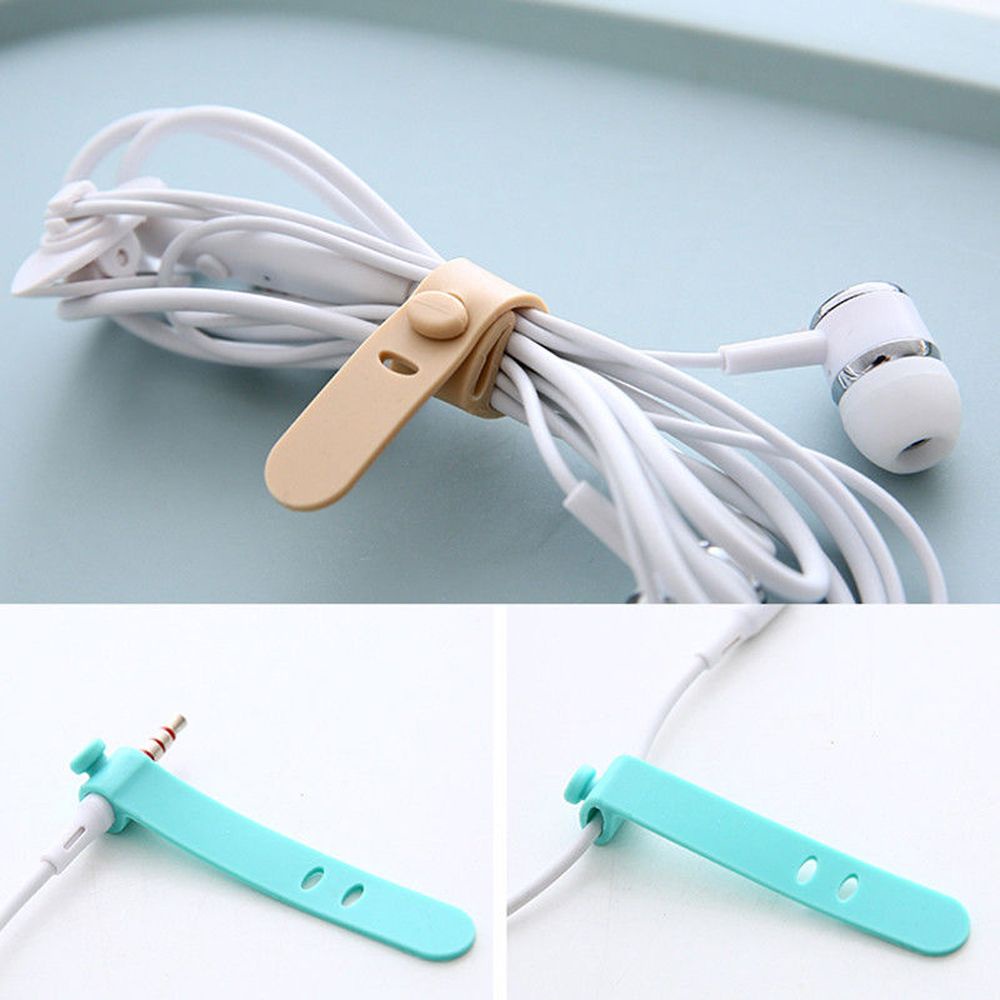 Set 4/8 phụ kiện quấn dây cáp xếp gọn bằng silicon mềm nhiều màu sắc