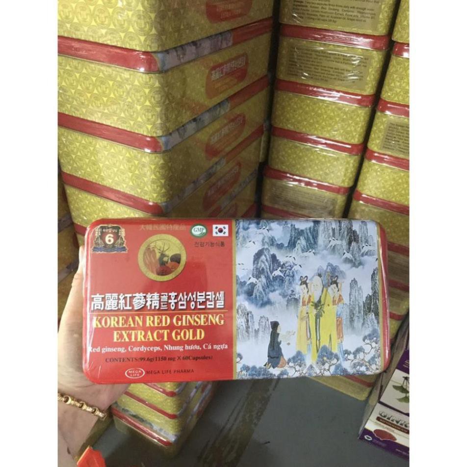 (Nhà thuốc 24h/7) Viên bổ Korean red ginseng gold Giúp bồi bổ cơ thể, ăn ngủ ngon, cho người suy nhược cơ thể