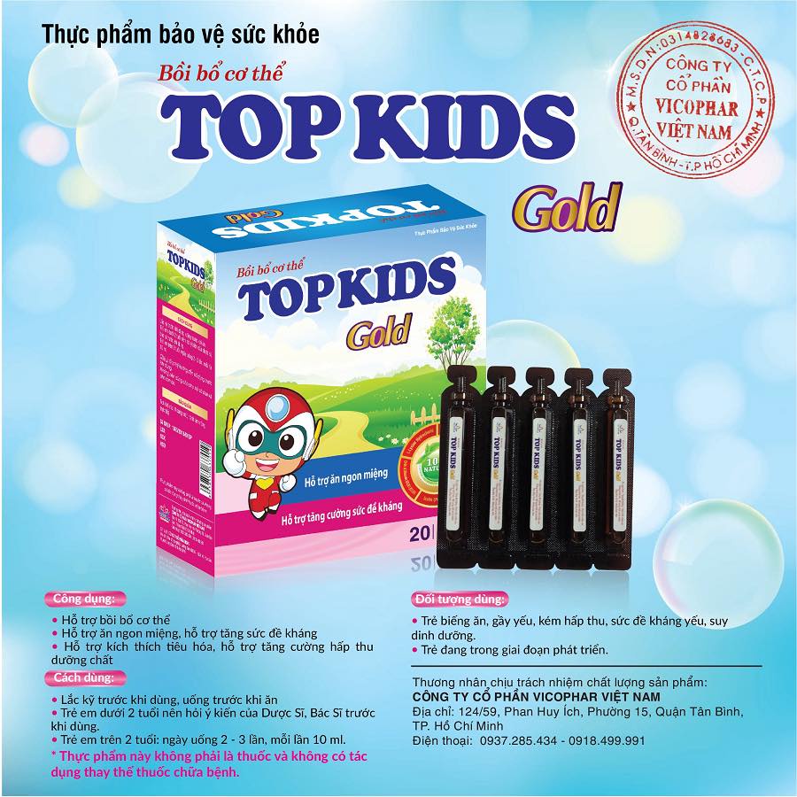 Bồi Bổ Cơ Thể Cho Bé Topkids gold Ăn Ngon Tăng Cân Khoẻ Mạnh Cho Bé.