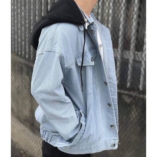 [ Áo UNISEX _Đủ size M, L, XL] Áo khoác bò form rộng kèm nón tháo lắp được