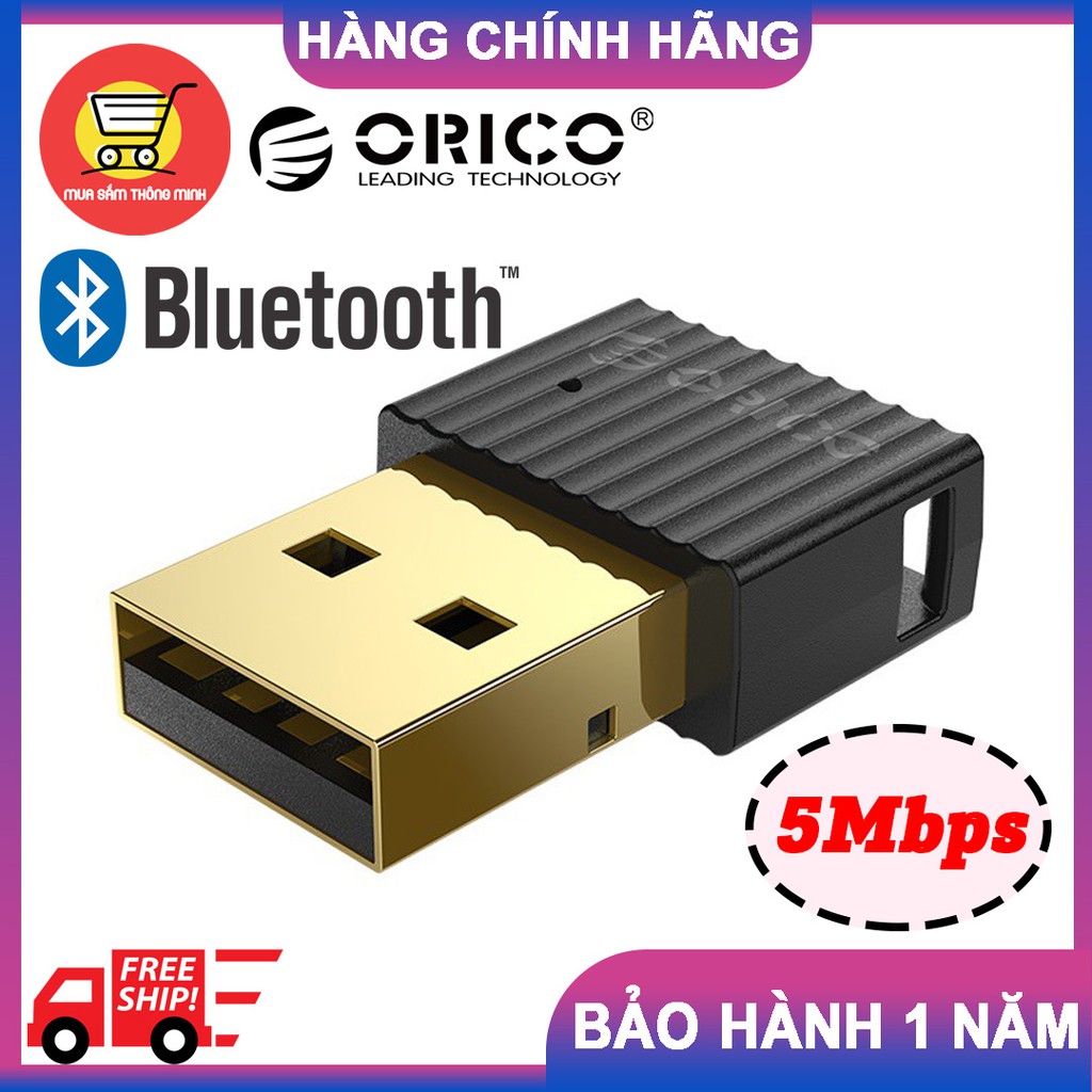 USB Bluetooth 5.0 tốc độ 5Mbps Orico BTA-508 Hỗ trợ máy tính kết nối Bluetooth với Thiết bị khác