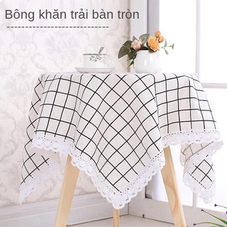 Khăn trải bàn cotton vải kẻ caro khăn trải bàn khăn đa năng ren vuông hình chữ nhật khăn trải bàn tròn khăn trải bàn trà