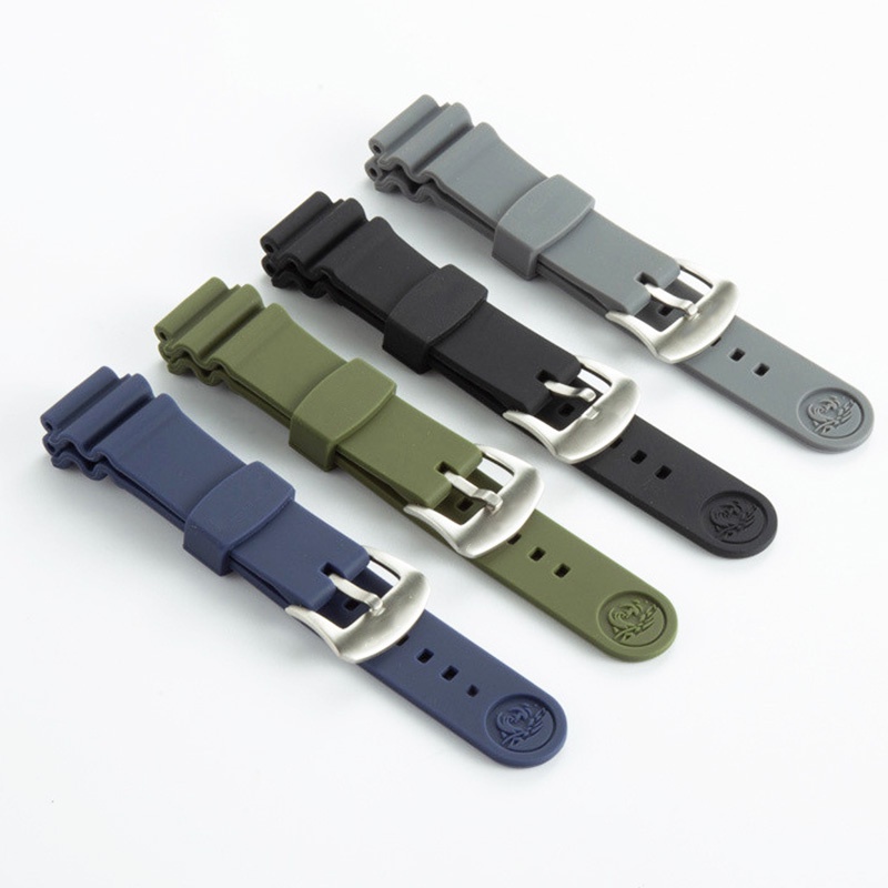 Dây Đeo Đồng Hồ Bằng Cao Su Silicone Cao Cấp 20mm Chống Thấm Nước Có Khóa Cài Bằng Thép Không Gỉ logo Cho Seiko