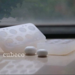 Khuốn silicone trong dẻo đỏ resin tạo hình mắt búp bê dạng nấm mushroom