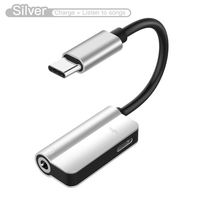 2 in 1 Type C Audio Cable USB C Male to Female 3.5mm Headphone Jack Wire Cabo Audio Charging Adapter For Samsung Huawei