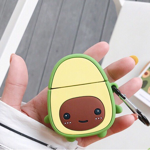 Case (Vỏ) Quả Bơ avocado airpods 2 Đựng Tai Nghe Không Dây i11 i12 ... Tặng Kèm Móc Đeo