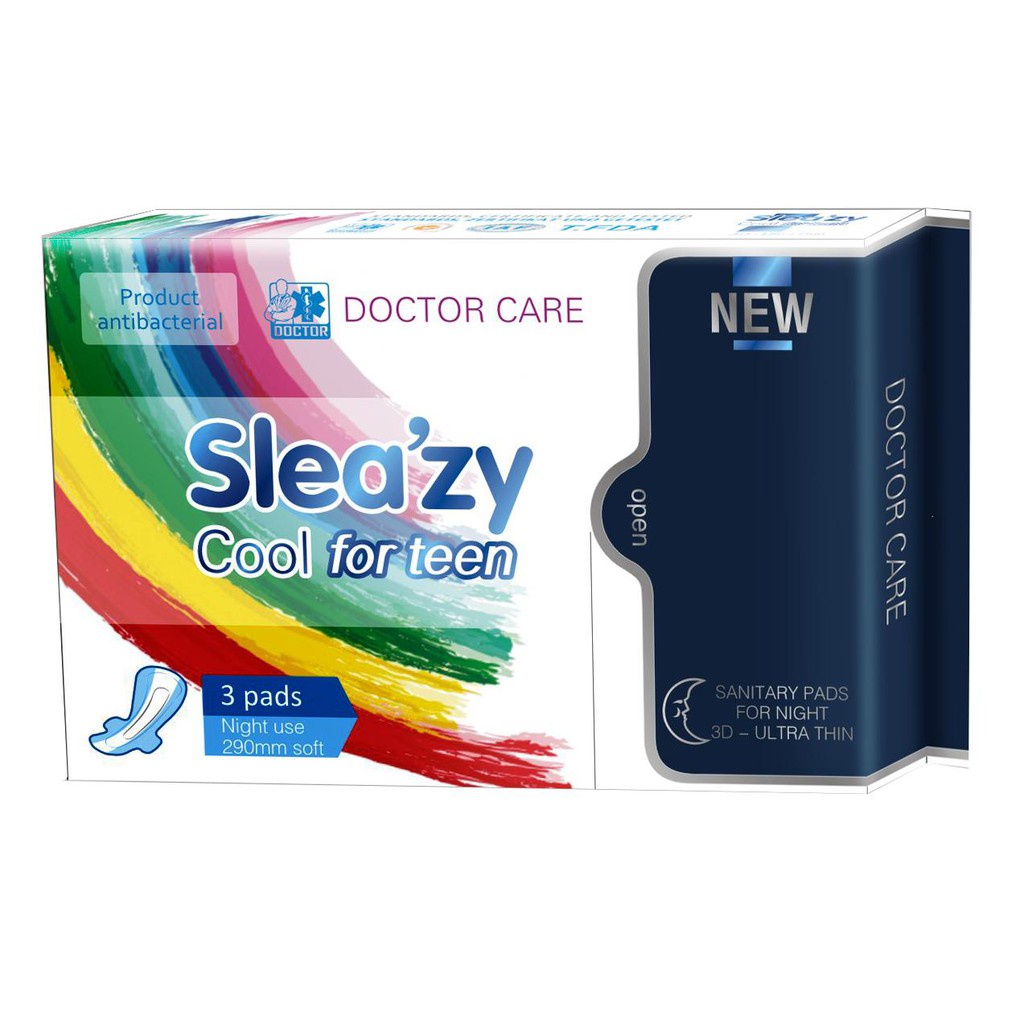 [Chính hãng] Băng vệ sinh Doctor Care Sleazy Cool For Teen 3 miếng (ban đêm)