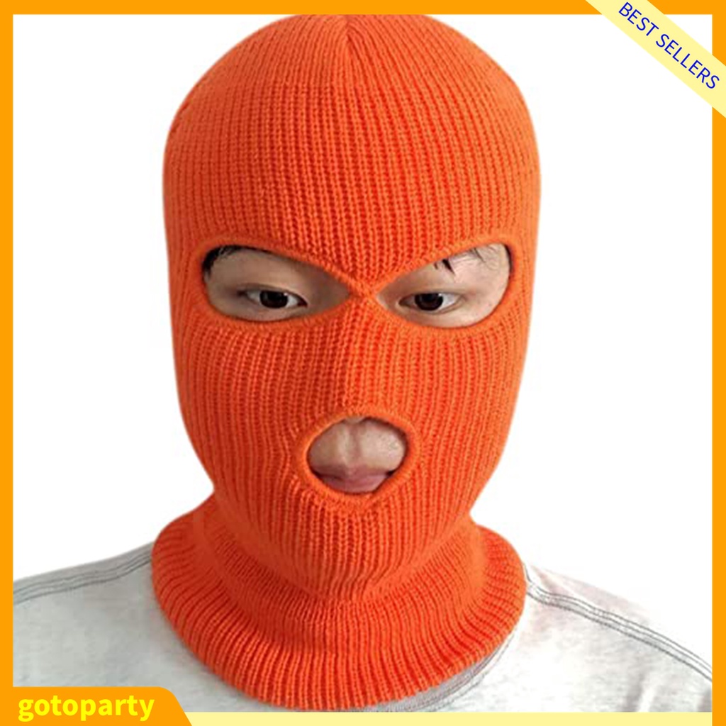 Mũ len trùm đầu màu trơn thiết kế 3 lỗ độc đáo