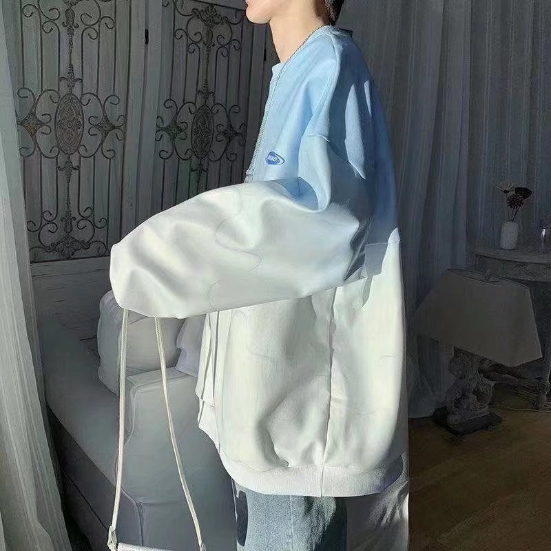 Áo Sweater Cổ Tròn Dáng Rộng Phối Màu Gradient Cá Tính Thời Trang Hàn Quốc Cho Nam áo len nữ form rộng áo len nữ kiểu hàn quố