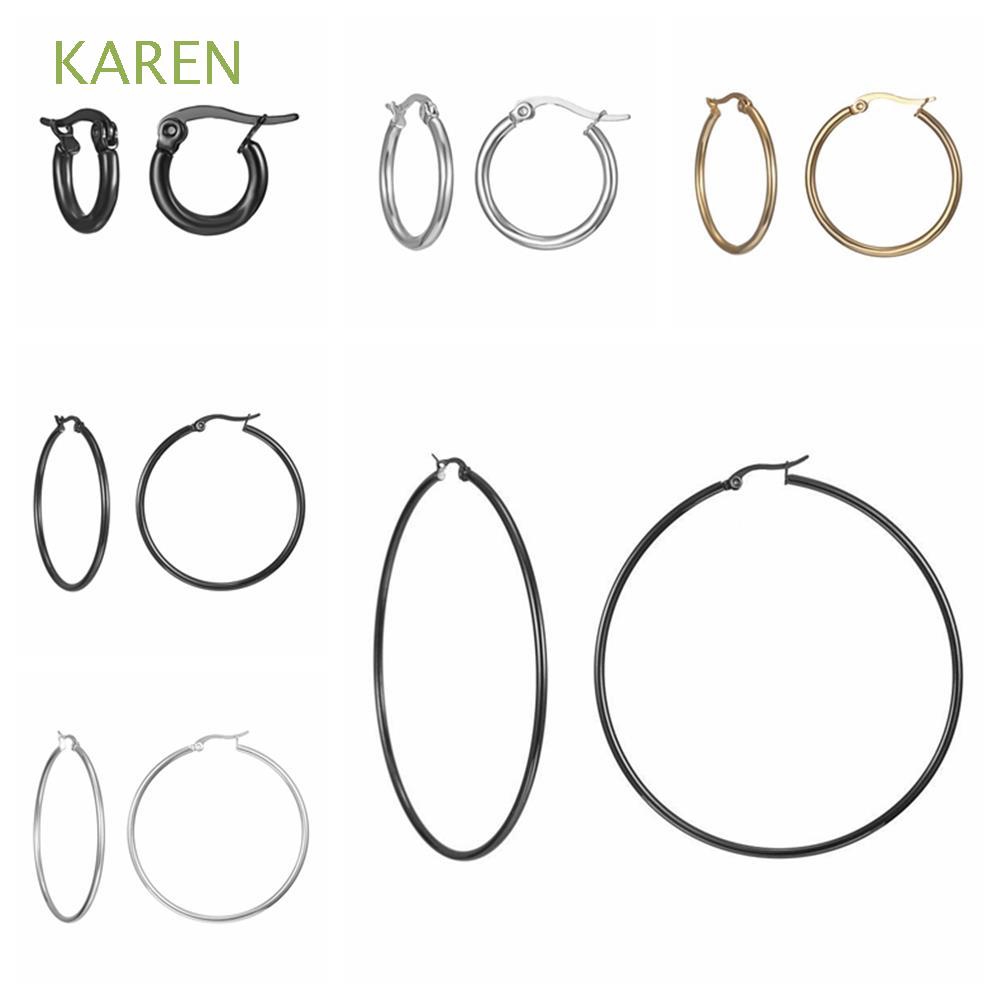 1Pair Simple Women Punk Multi Size Jewelry Earring