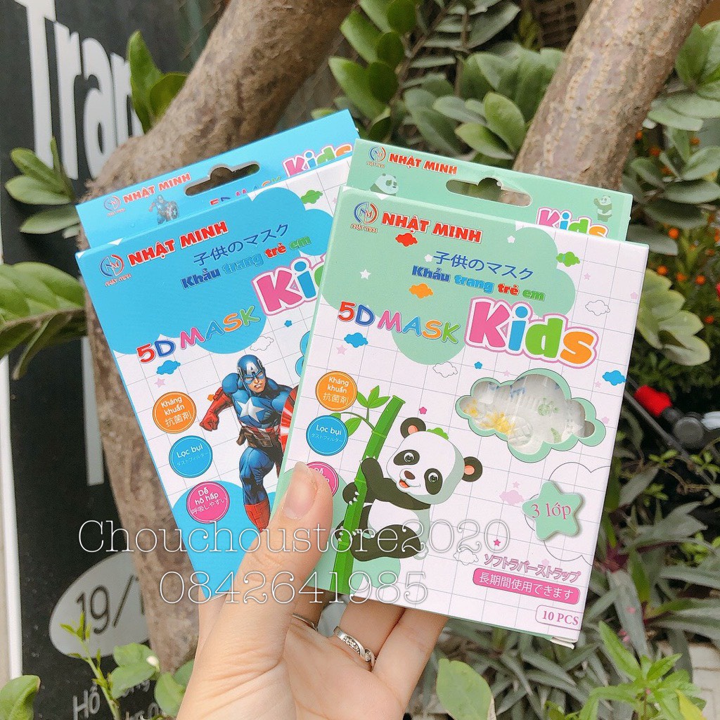 [Sẵn Hàng] Khẩu Trang 5D Hãng Nhật Minh Trẻ Em In Hình Hoạ Tiết Từ 1-10 Tuổi Kháng Khuẩn, Lọc Bụi, Dễ Hô Hấp