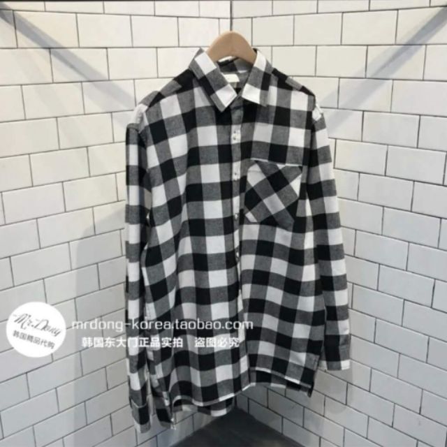 Áo sơ mi caro oversize ulzzang