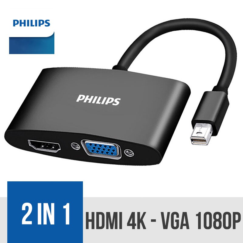 Cổng Chuyển/Hub Chuyển Đổi Từ Cổng MiniDisplayport Thunderbolt Sang HDMI Và VGA Philips