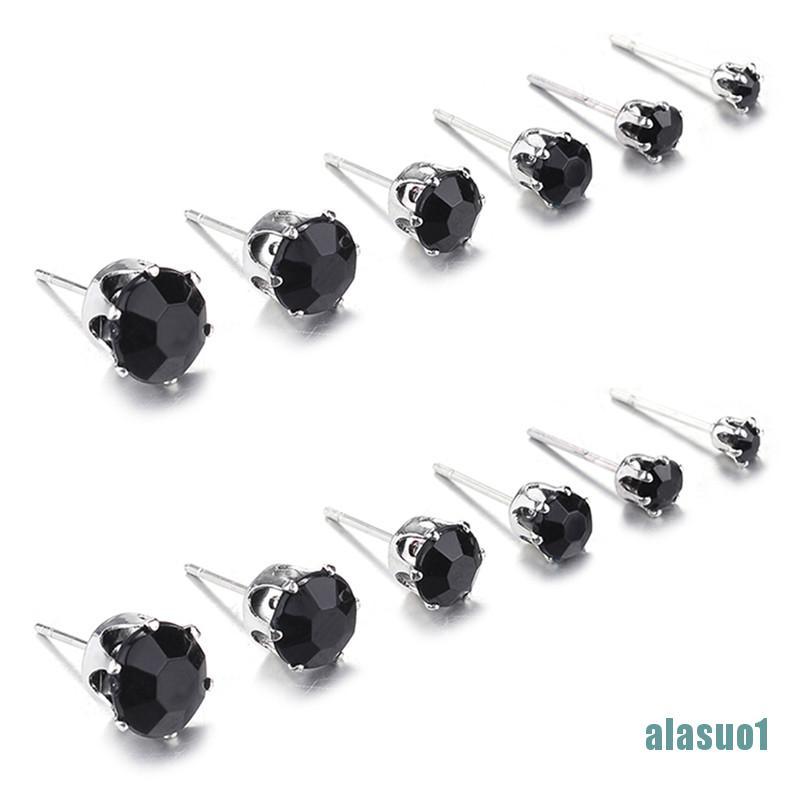 Set 1 / 6 / 12 Đôi Bông Tai Đính Đá Thời Trang