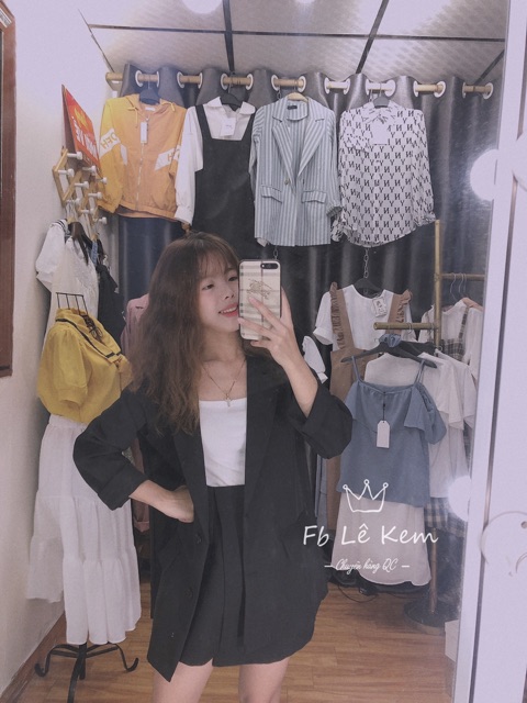 ẢNH THẬT VIDEO HÀNG CÓ SẴN SÉT VEST ÁO BLAZER + QUẦN GIẢ VÁY VẠT LỆCH ❣️❣️❣️