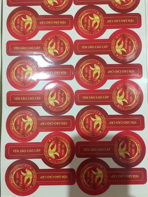 SET 50 TEM NÊM PHONG DÁN NẮP HỦ YẾN