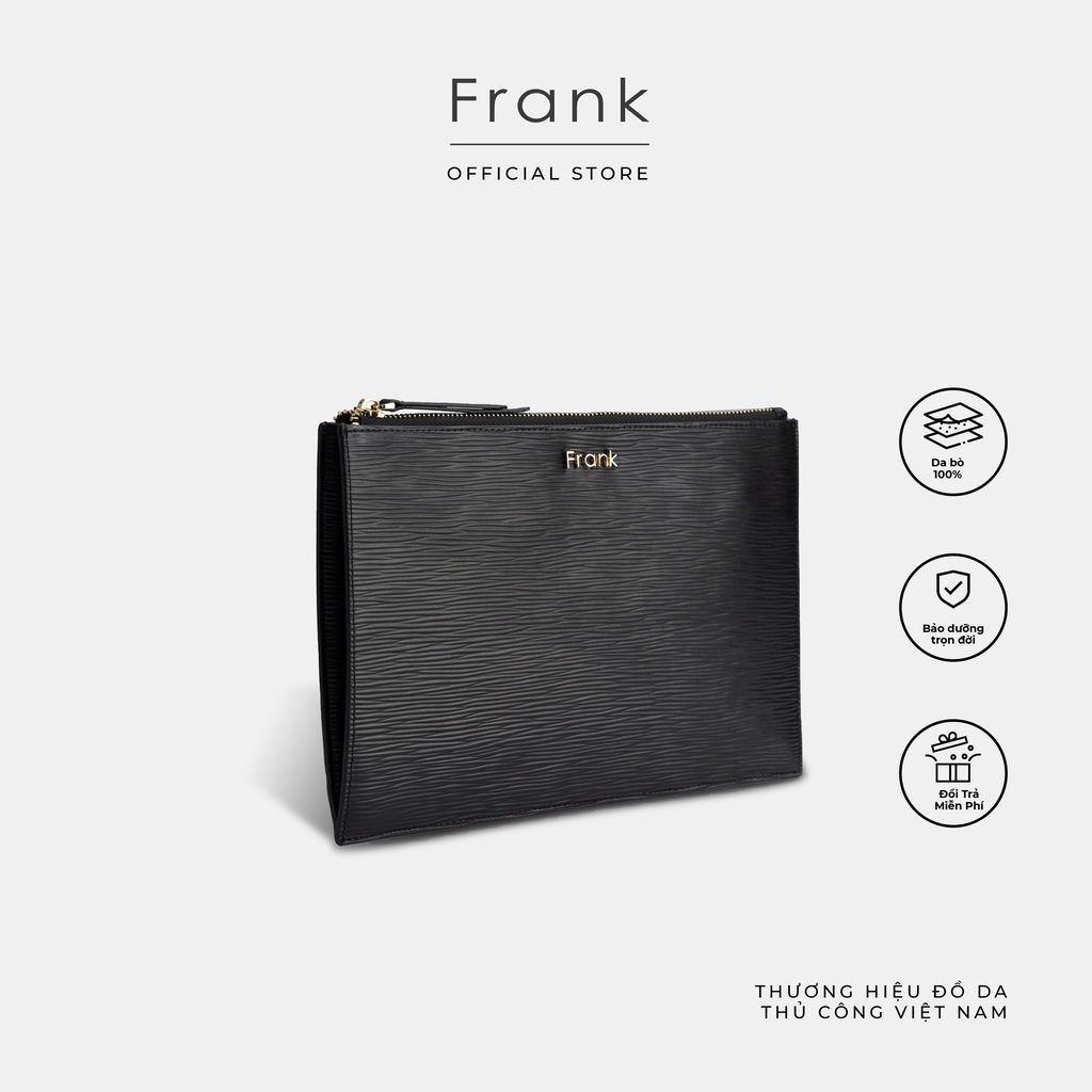Túi Clutch Nam Da Bò Epi Cao Cấp FRANK Frank Portfolio Ví Cầm Tay Nam Nhiều Ngăn Sang Trọng Tiện Dụng