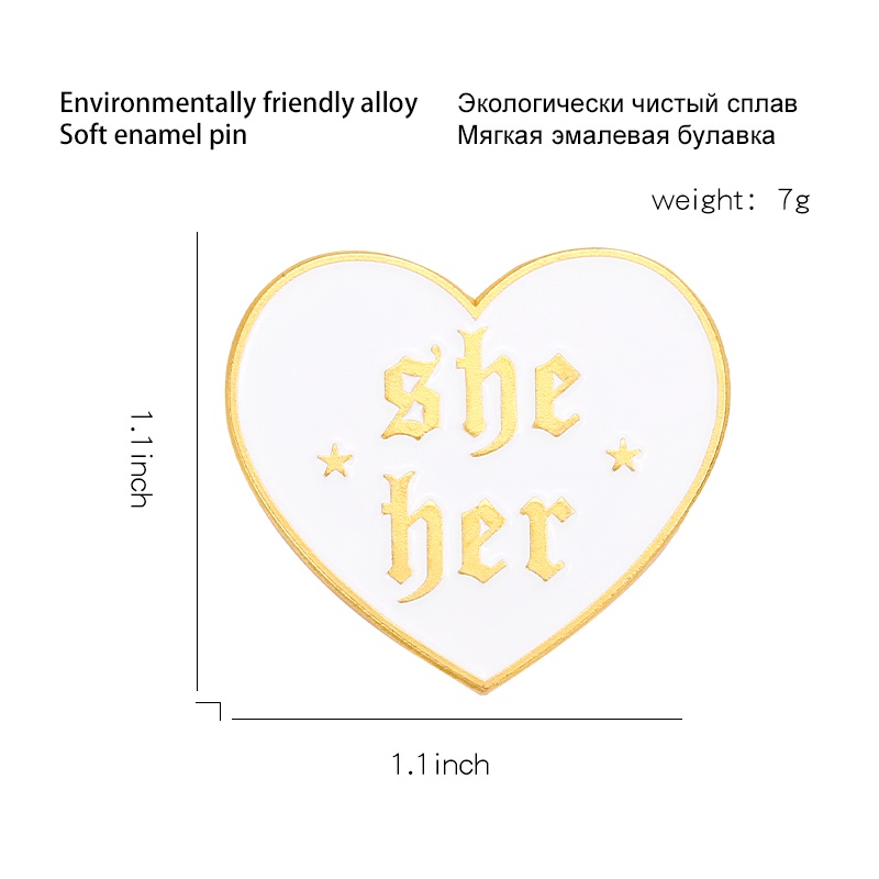 Ghim CàI ÁO HìNh Ngôi Sao Chữ He/She ThờI Trang Cho Nam Nữ