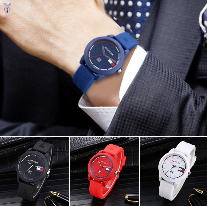 Đồng Hồ Đeo Tay Tommy Hilfiger Dây Silicon Mỏng Phối Màu Thời Trang
