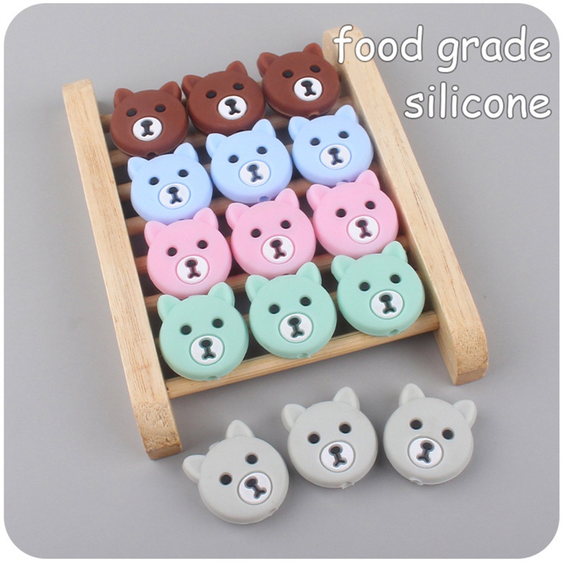 Set 5 Dây Đeo Núm Vú Giả Bằng Silicon Hình Gấu Hoạt Hình DIY Cho Bé Sơ Sinh