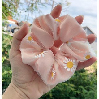 Dây buộc tóc SCRUNCHIES lưới cúc in