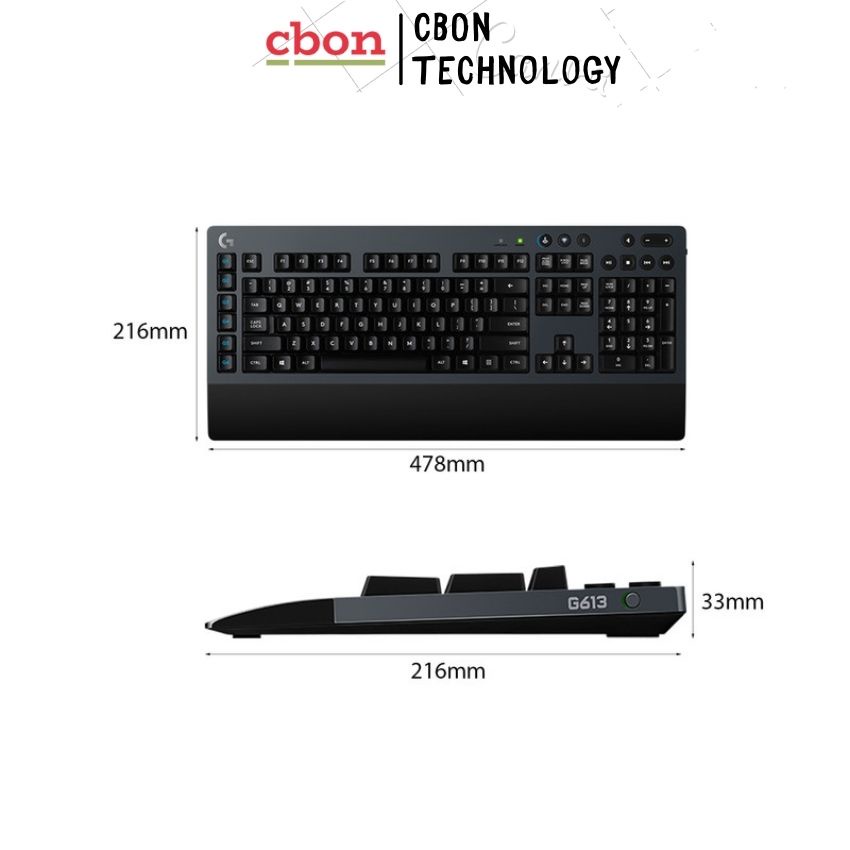 Bàn phím cơ Logitech G613 Wireless -CBon Technology- CB052 Hàng Chính Hãng Giá Tốt, Bảo Hành 24 Tháng
