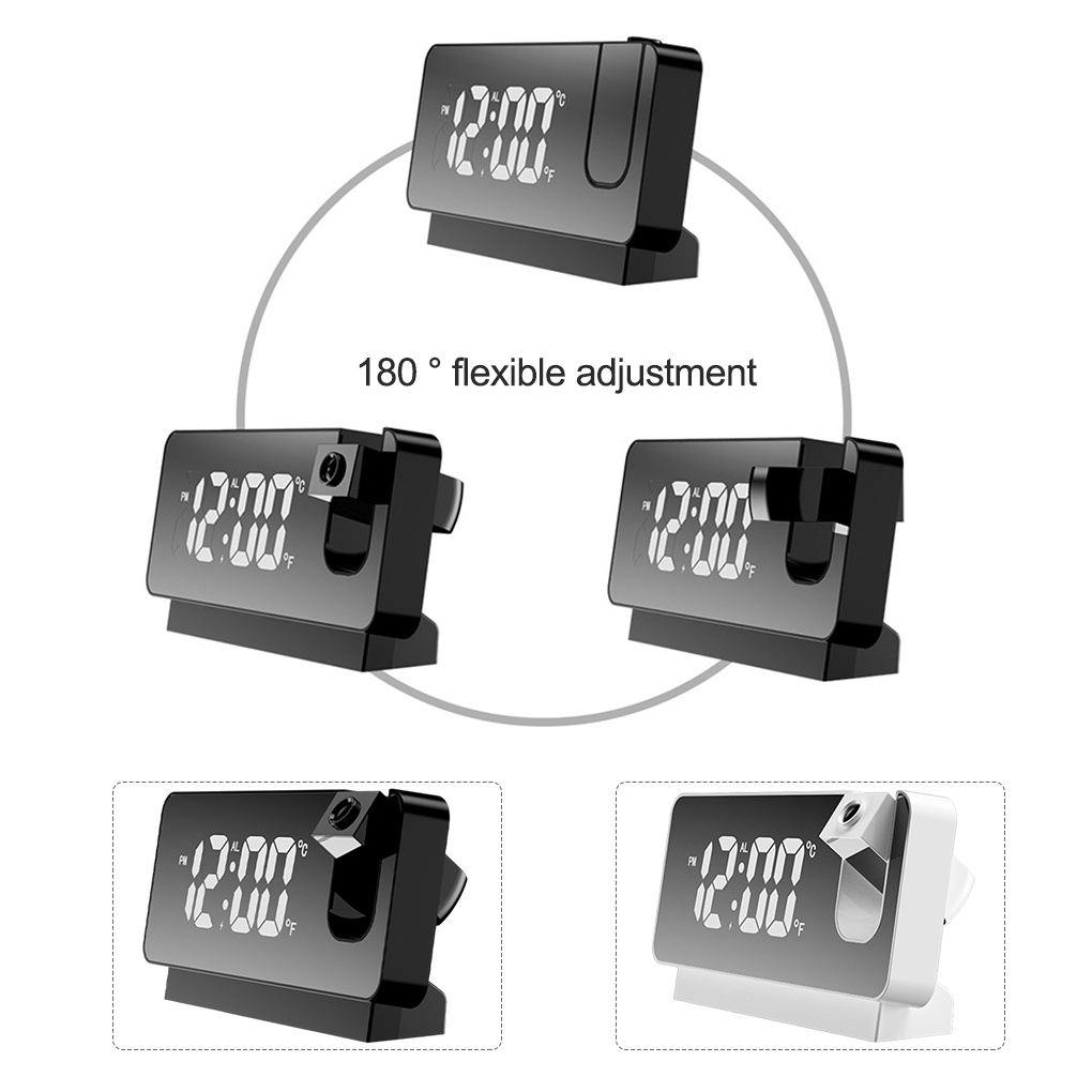 Plastic *Projection *Alarm *Clock Portable Removable Electronic *Thermometer [LED Screen] [USB Powered] burang