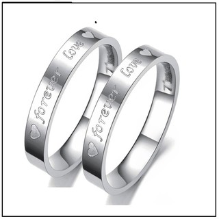1 CHIẾC NHẪN CẶP FOREVER LOVE INOX KHẮC CHỮ TRẮNG, NHẪN ĐÔI INOX TÌNH NHÂN (Mua 2 chiếc tặng kèm hộp)