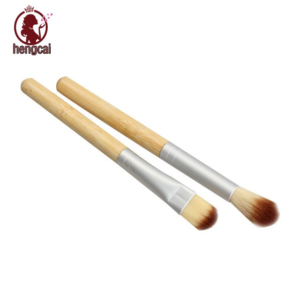 4pcs Earth-Friendly Bamboo Makeup Brush Set Cosmetic Kit Powder Eyebrow Brushes