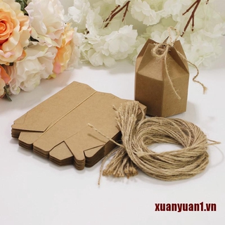 [XUANYUAN] 50 Cái Giấy Kraft Hình Lục Giác Sáng Tạo Làm Quà Tặng Đám Cưới