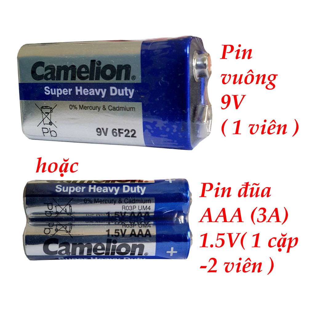 Pin vuông 9 volt - Pin AAA 1.5 Volt Camelion