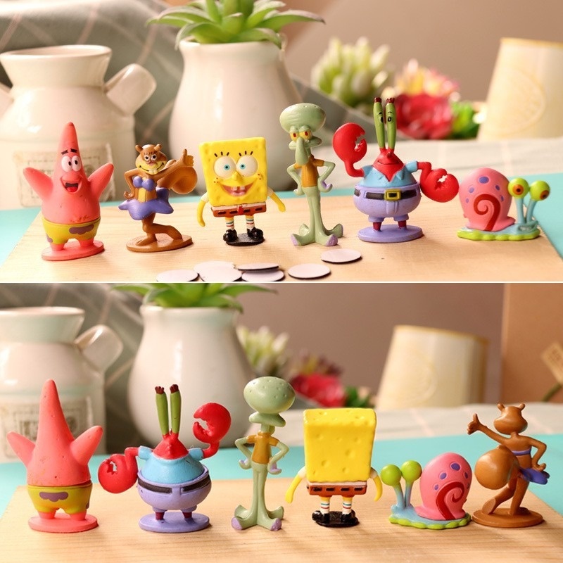Set 6 Mô Hình Nhân Vật Phim Hoạt Hình SpongeBob