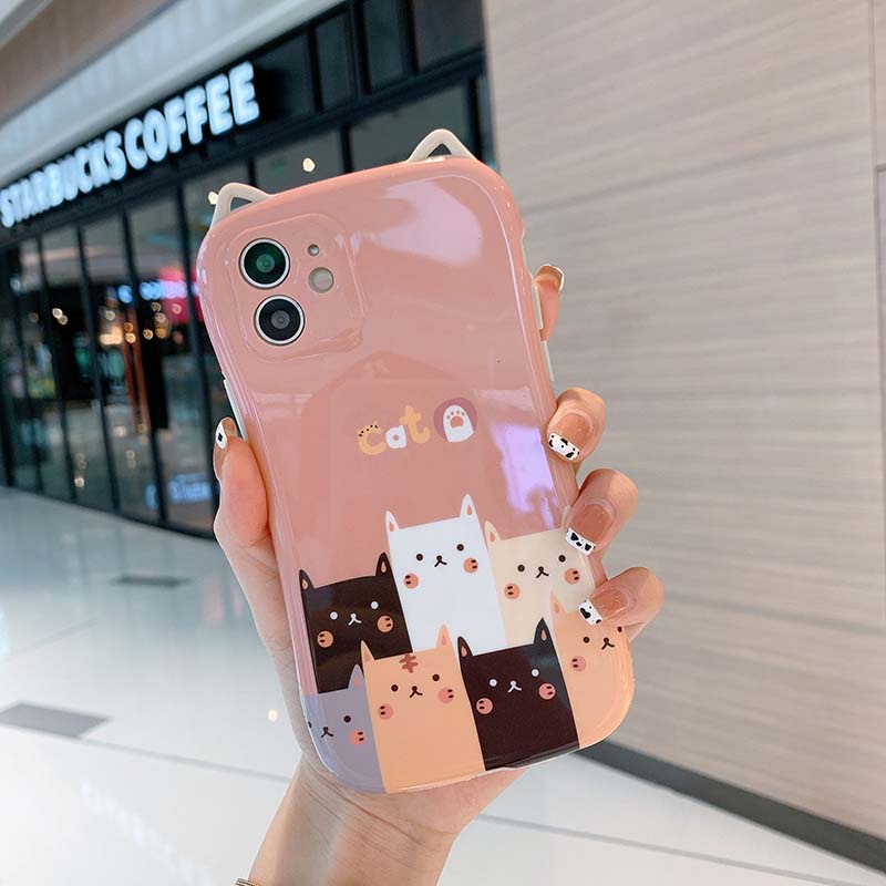 Ốp điện thoại silicon TPU mềm chống bụi hình chú mèo cho iPhone 7 8 Plus X XS XR XSMAX 11 12 13 Pro Max | BigBuy360 - bigbuy360.vn