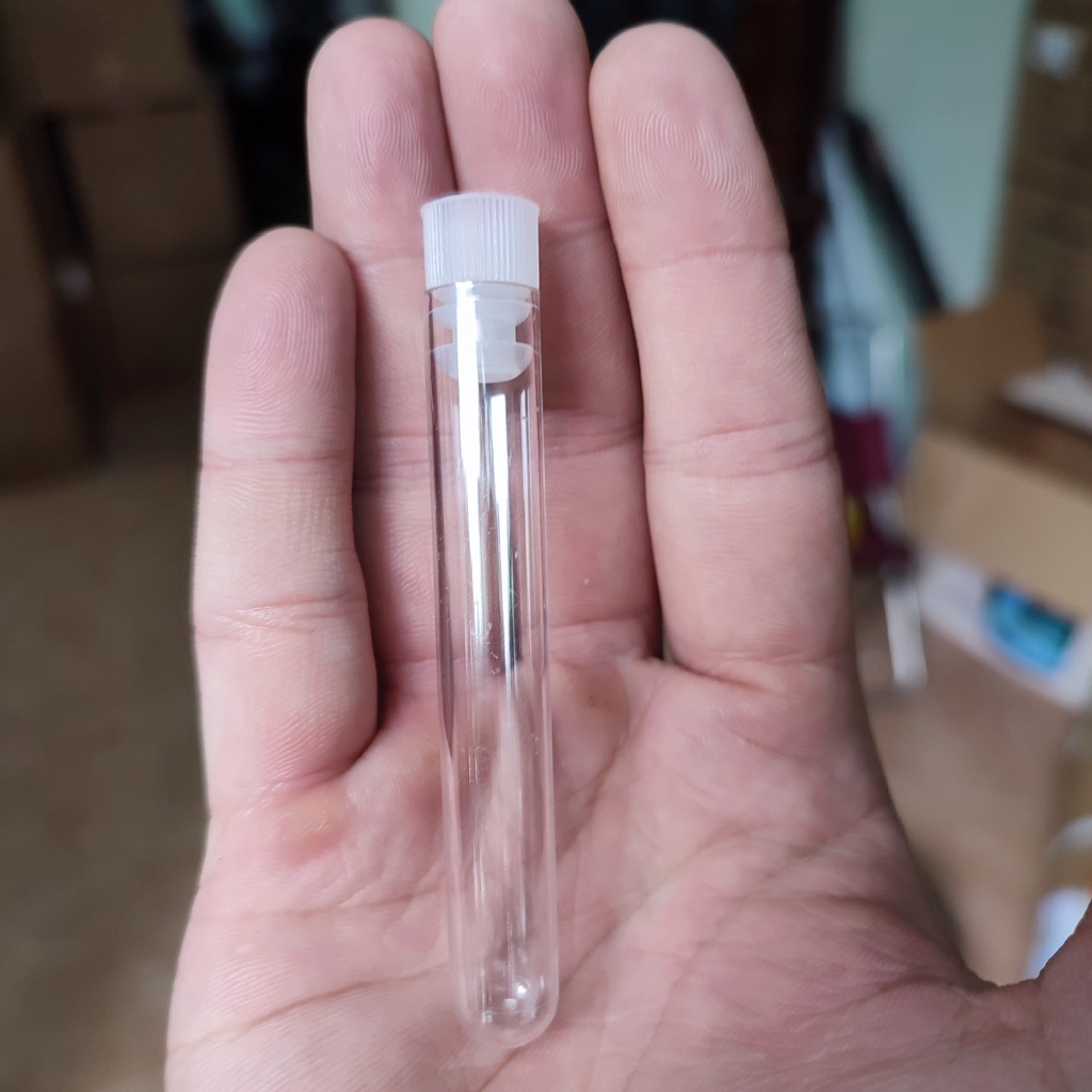 10 Ống nghiệm nhựa 5ml PS trắng trong có nắp không nhãn túi 10 cái TTC
