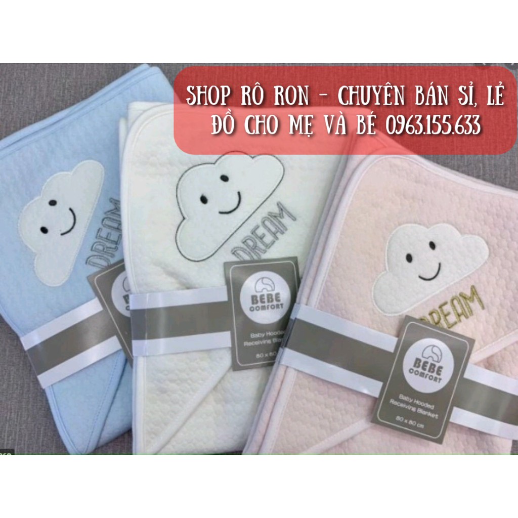 Chăn ủ choàng BEBE COMFORT cao cấp - Khăn ủ tắm có mũ cho bé - Shop Rô Ron