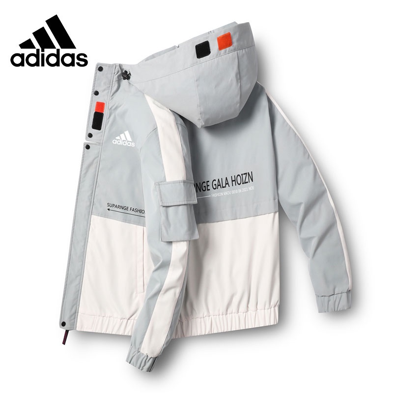 Áo khoác thể thao Adidas có mũ trùm đầu chống thấm nước cho nam