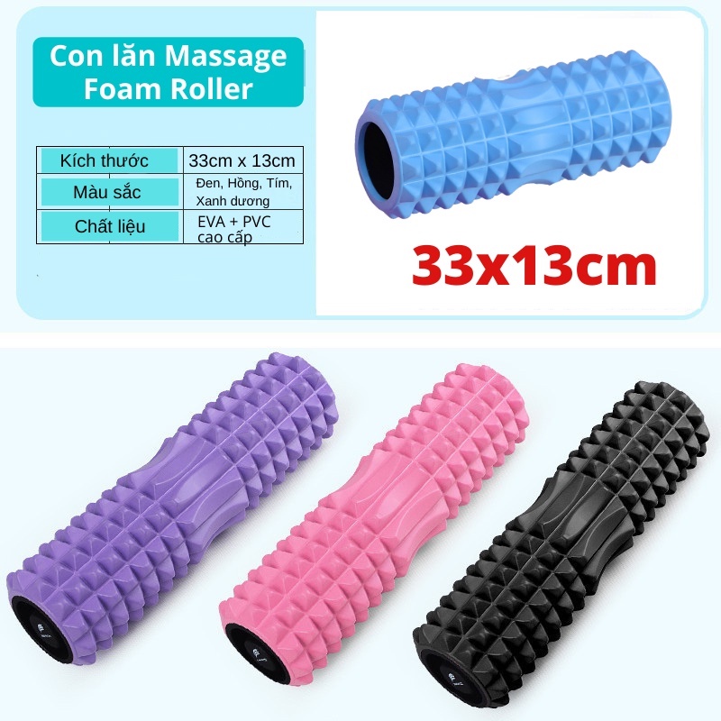 Con Lăn Massage Lưng Foam Roller ‎33x13 cm Tập Yoga Tập Gym Tại Nhà Ống Lăn Xốp Thể Thao Giãn Cơ Đa Năng Hàng Đẹp