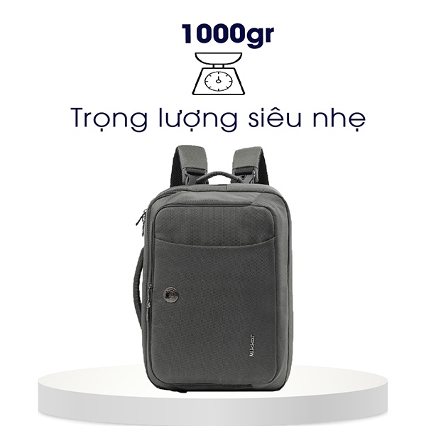Balo laptop đa năng 15.6 inch Mikkor The Gibson Briefcase, balo đựng máy tính, cặp xách thời trang cao cấp