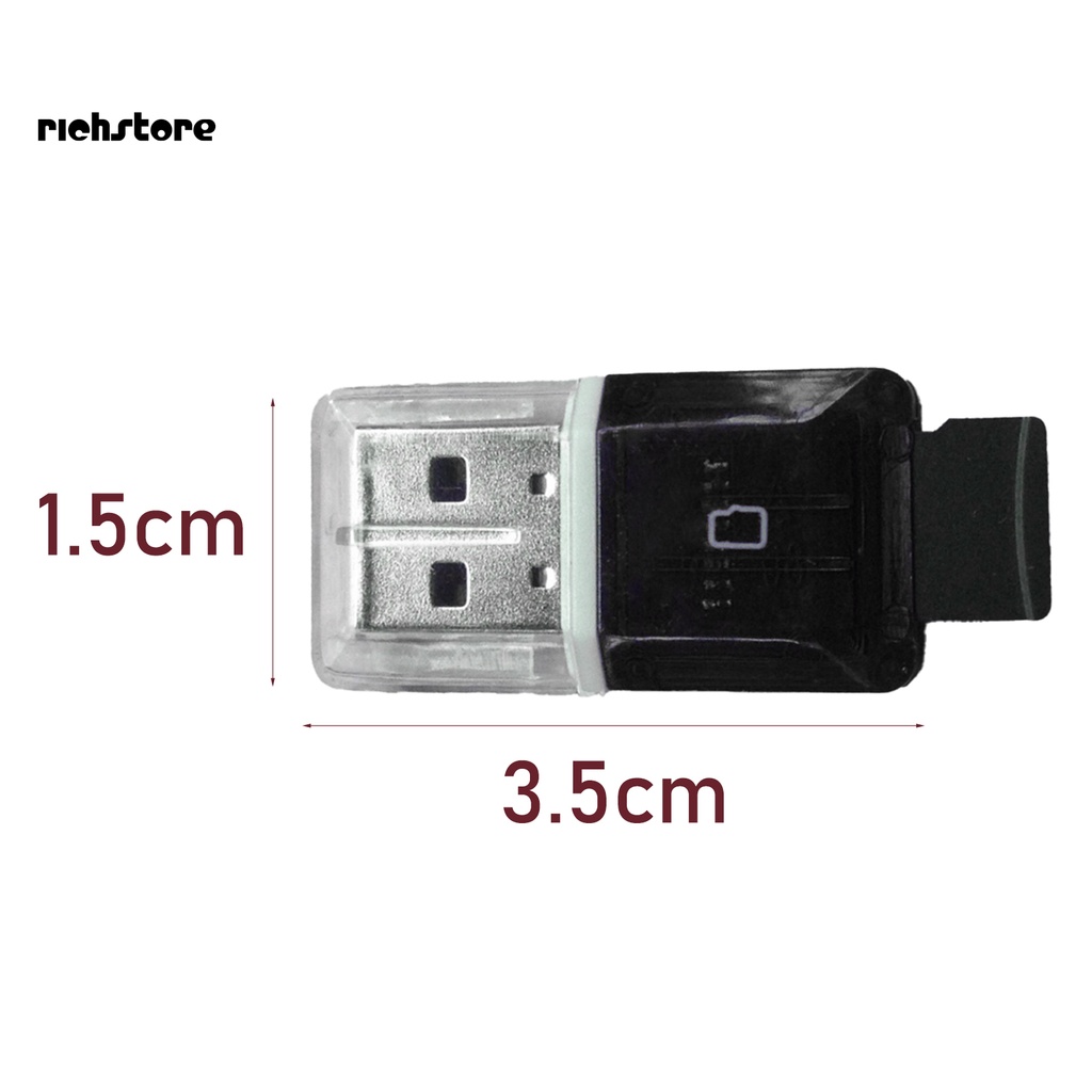 Đầu Đọc Thẻ Nhớ USB 2.0 Type c Bằng Nhựa Trong Suốt Cho Laptop | BigBuy360 - bigbuy360.vn