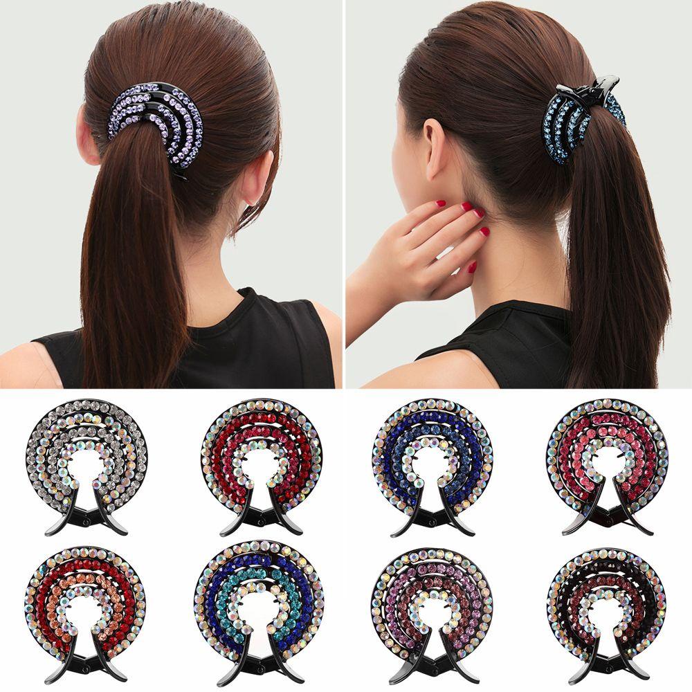 MIH Kẹp Tóc Đính Pha Lê Tạo Kiểu Tóc Búi Cho Nữ