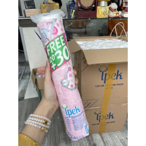 bông tẩy trang ipek 150 miếng