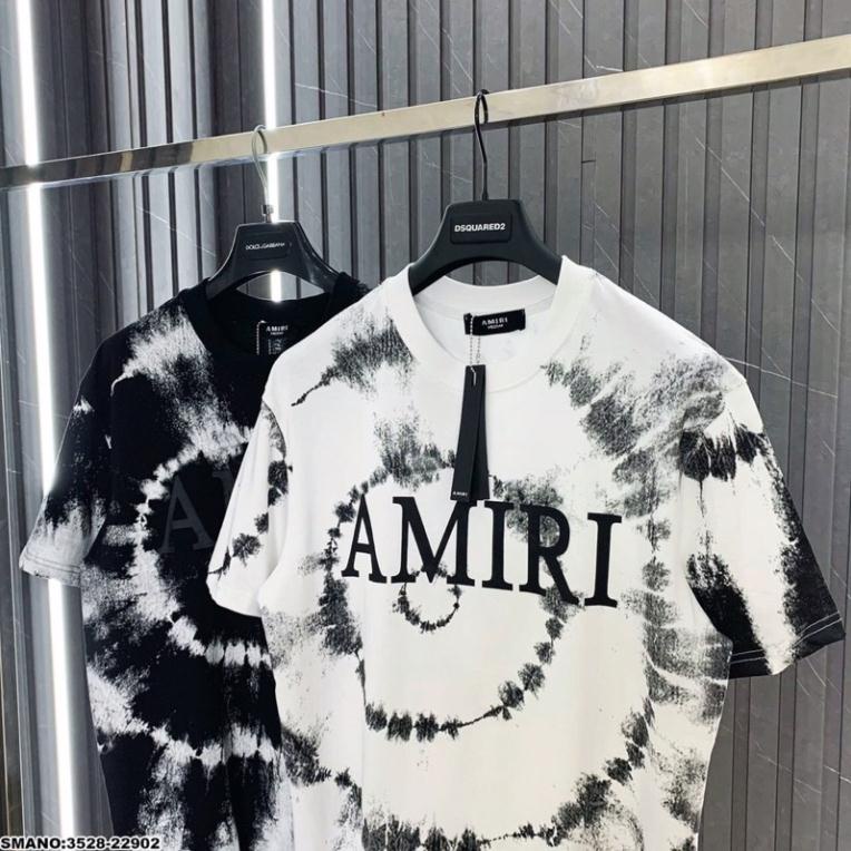Áo phông cộc tay nam AMIRI in hình lốc xoáy siêu chất - Áo thun cotton vải loang hot hit cao cấp chất đẹp mát