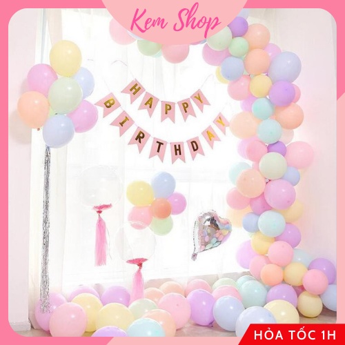 Set 50 Quả Bóng Tròn Tông Màu Pastel 10 Inch Trang Trí Sinh Nhật Cho Bé Trai Bé Gái Người Lớn - K80