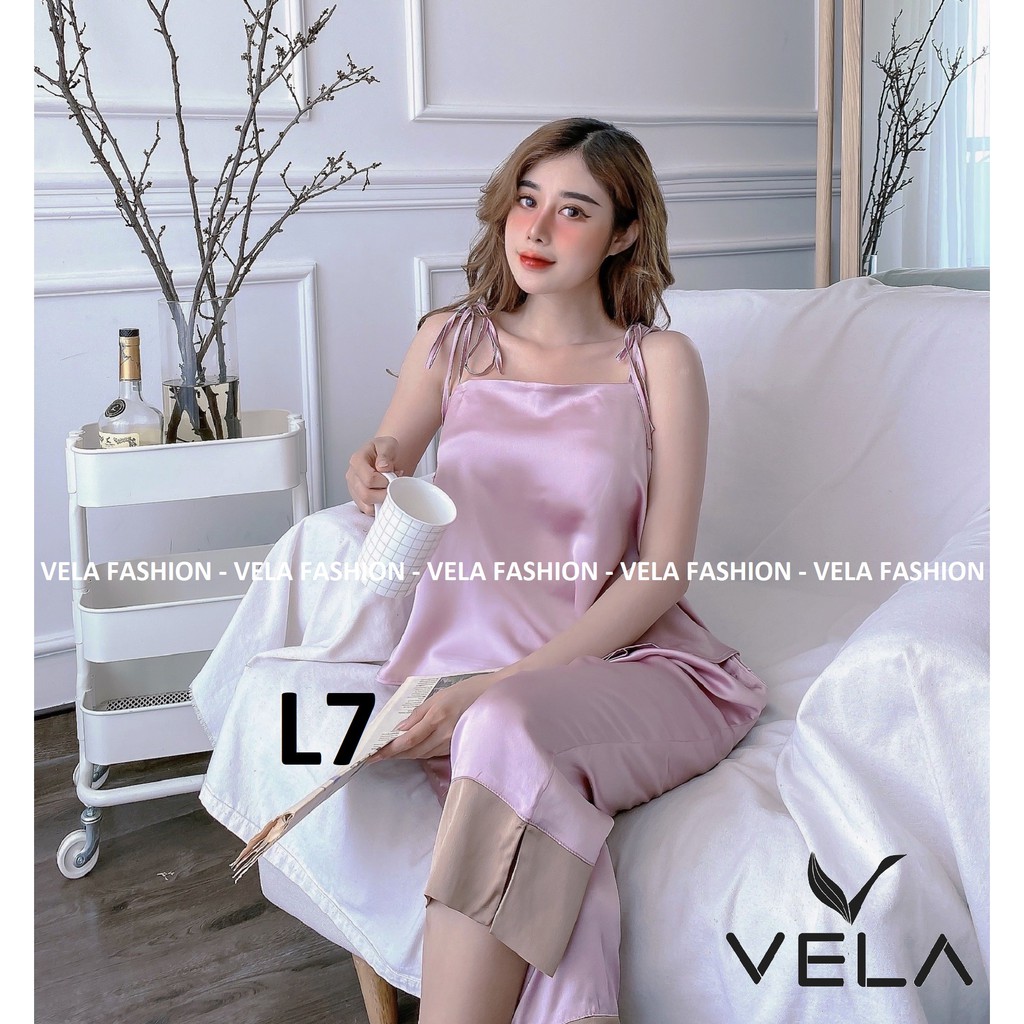 Bộ Lửng quần Lỡ 2 dây buộc nơ lụa Satin cao cấp | BigBuy360 - bigbuy360.vn